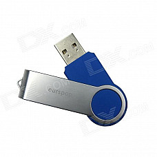 Ourspop U336-64GB Swivel USB 2.0 Flash Drive - Blue + Silver (64GB)