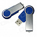 Ourspop U336-64GB Swivel USB 2.0 Flash Drive - Blue + Silver (64GB)