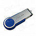 Ourspop U336-64GB Swivel USB 2.0 Flash Drive - Blue + Silver (64GB)