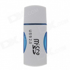 Multifunctional USB 2.0 Card Reader - White + Deep Blue (Max. 32GB)