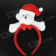 Cute Polar Bear Style Headdress Christmas Objects - White + Red