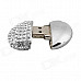 USB 2.0 Diamond-stud Heart Shape Flash Driver Disk - Silver (8GB)
