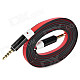 3.5mm Male to Male Flat Audio Cable - Red (120cm)
