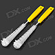 MR-P134 Car Wheel Cleaner Brushes Set - White + Yellow (2 PCS)