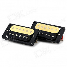 ZEA-DZ85 Humbucking Pickup Humbucker Set for Electric Guitar - Black + Yellow (1 Pair)