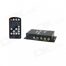 ISDB-T Dual Tuner Digital Car TV Receiver Box w/ Antenna / MPEG-4 / 4 VIDEO for Brazil - Black (12V)