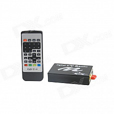 DVB-T2 Dual Tuner Digital Car TV Receiver Box w/ Antenna / MPEG-4 - Black