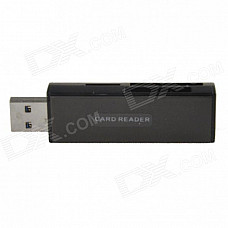 HH-030 High Speed USB 3.0 SD / TF / MS / M2 / SDHC / SDXC Memory Card Reader - Black (Max. 32GB)