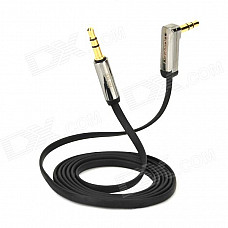 UGREEN AV119 3.5mm Male to Right Angle Male Flat Audio Cable - Black (1m)