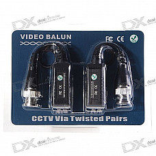 CCTV via Cat-5 Twisted Pair Video Balun Transceivers with Extension Cable (Pair)