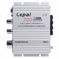 Lepai LP-V3 25W 2-CH Multifunction Stereo Car Audio Power Amplifier - Silver