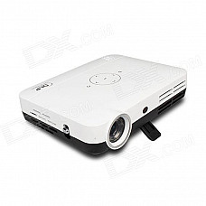 E05 DLP 1280 x 800 Real 3D Projector 2D Convert to 3D w/ 2 x HDMI + USB + VGA + AV + TF - White