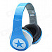 HAVIT HV-H99TF Headset Foldable MP3 Player Headphone w/ TF / FM - Blue + White