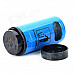 Trash Bin Style Zinc Alloy + Plastic Yellow Flame Butane Gas Lighter - Blue