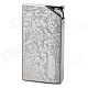 2218 Curly Grass Pattern Zinc Alloy Blue Flame 1300 Degree Gas Butane Jet Lighter - Blackish Grey