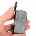 2218 Curly Grass Pattern Zinc Alloy Blue Flame 1300 Degree Gas Butane Jet Lighter - Blackish Grey