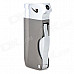 FS823 Multifunction Zinc Alloy + Plastic Yellow Flame Butane Gas Lighter - Dark Grey + Silver