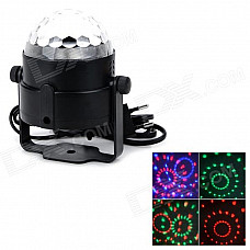 Universal 3W 2-Mode 3-LED RGB Light Stage Lamp w/ Holder - Black + Silvery White ( AC 100~240V)