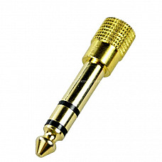 Gold Plated 6.35mm Male to 3.5mm Female Microphone Convertor Plug