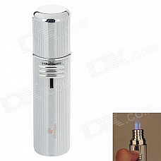 COHIBA 5356B Fashion Zinc Alloy Three Holes Strong Fire Gas lighter - Silver