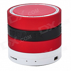 Bluetooth V4.0 Super Bass Portable Speaker w/ TF / FM / Microphone - Black + Red