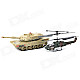 JinXingDa JD803 3-CH R/C Helicopter + 2-CH R/C Tank w/ IR Remote Controllers - Black + Drab