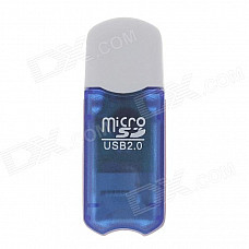 USB 2.0 Micro SD / TF Card Reader - White + Deep Blue (Max. 32GB)