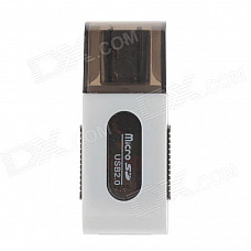 USB 2.0 Micro SD / TF Card Reader - White + Translucent Black (Max. 32GB)