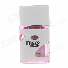 USB 2.0 Micro SD / TF Card Reader - White + Pink (Max. 32GB)