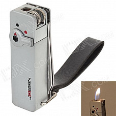 JOBON 4-in-1 Fashionable Multifunction Gas Lighter w/ Knife / Scissors / Nail file - Silver White