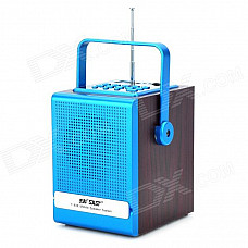 Sast T-83E 5W 1.5" Screen 80Hz~18KHz Handheld Speaker w/ TF / Mini USB / 3.5mm / FM - Brown + Blu