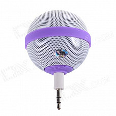 Roundness Style Portable Speaker for Iphone / Samsung / HTC / Motorola / Nokia - White + Purple