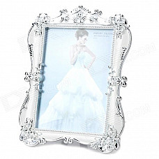 H2XD Retro Rectangle Shaped Plastic Photo Frame - Argent + Silver