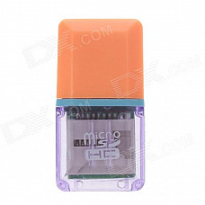 Multifunctional USB 2.0 Micro SD / TF Card Reader - Orange + Purple (Max. 32GB)