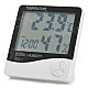 elonbo HTC-1 3.9" LCD Digital Temperature Humidity Meter w/ Alarm Clock - White (1 x AAA)