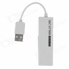 4-in-1 USB 2.0 Micro SD / TF / SDHC / MS Card Reader - White (Max. 32GB)