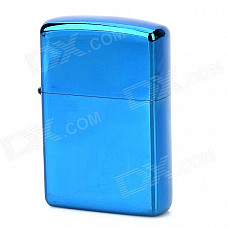 Zinc Alloy Kerosene Red Yellow Flame Oil Lighter - Blue