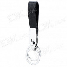 YT-89 Multifunction Dual-Ring Detachable Keychain - Black + Silver