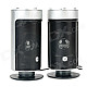 USB 2.0 Cylinder-Shaped Heavy Bass Speaker - Black + Silver Grey