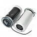 USB 2.0 Cylinder-Shaped Heavy Bass Speaker - Black + Silver Grey