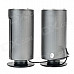 Cylinder Style USB 2.0 / 3.5mm Wired Bass 2.0-CH Speakers Set - Black + Deep Grey