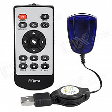Informyi TG-680 IPTV Remote Control - Black + Silver Grey (1 x CR2025)