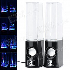 Dancing Water Speaker w/ RGB LED Light for Iphone / Ipad / PC / MP3 - Black