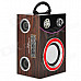 DEKKO DK002 Portable USB Rechargeable Multi-Media Player Speaker w/ SD / USB - Wooden + Black