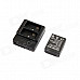 SMJ 2-Slot Battery Charger + 1300mAh Battery for GoPro Hero 3+ / 3 - Black