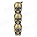 Stylish LED Eyes Skull Heads Pattern Gas Lighter - Golden (3 x LR621)