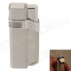 COHIBA H063B Fashionable Super Fire Windproof Butane Jet Flame Lighter - Silver