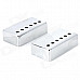 SYH-02 LP Electric Guitar Pickup Cover - White + Silver (Pair)