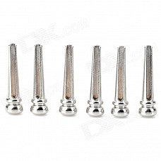 DJS6 Acoustic Guitar Bridge Pins Set - Silver (6 PCS)