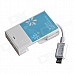 3-in-1 TF / SD Card Reader + 1-Port USB 2.0 HUB for OTG Cellphone - White + Blue (Max. 64GB)